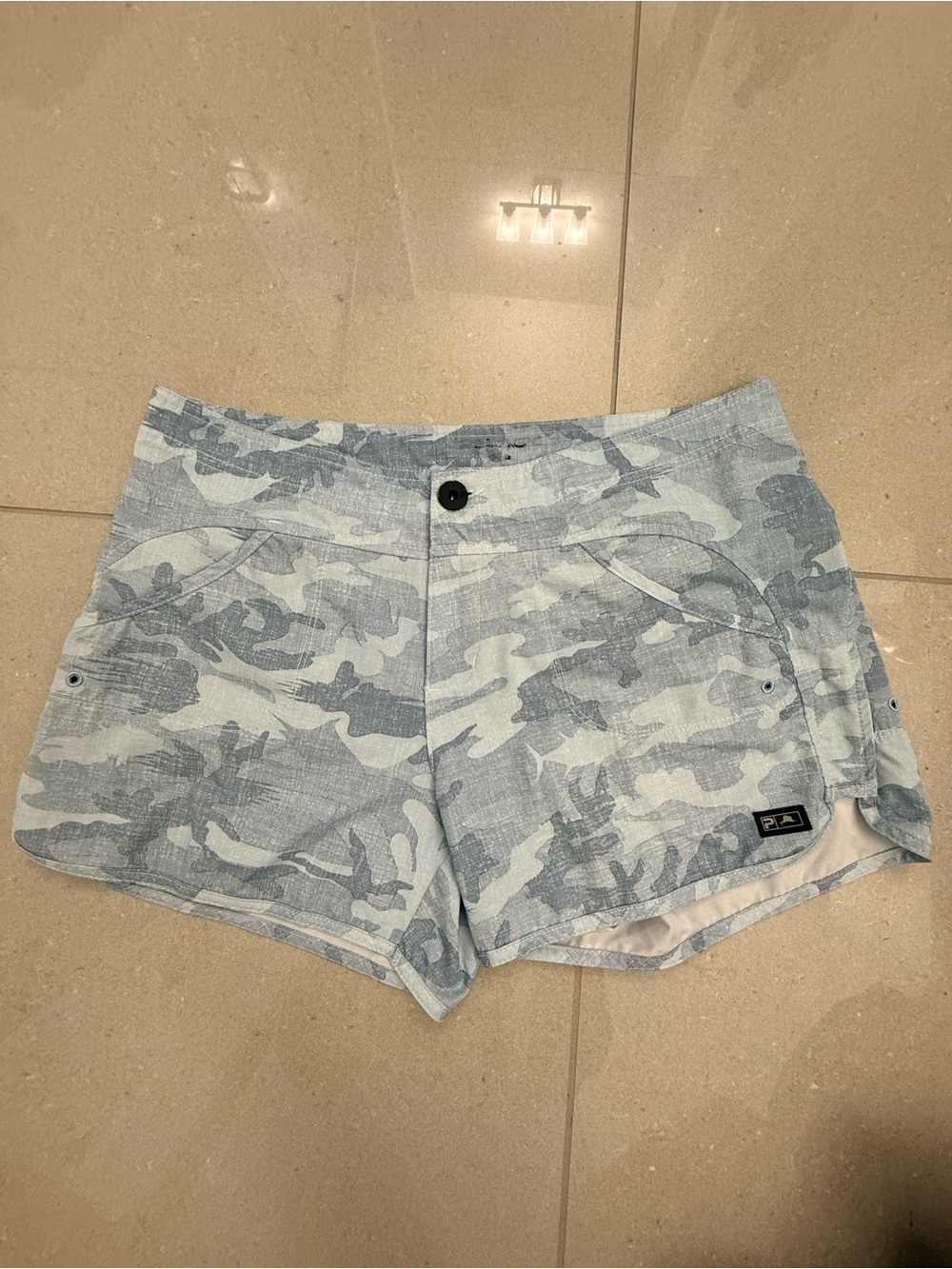 Pelagic Light Blue Camo Athletic Shorts
